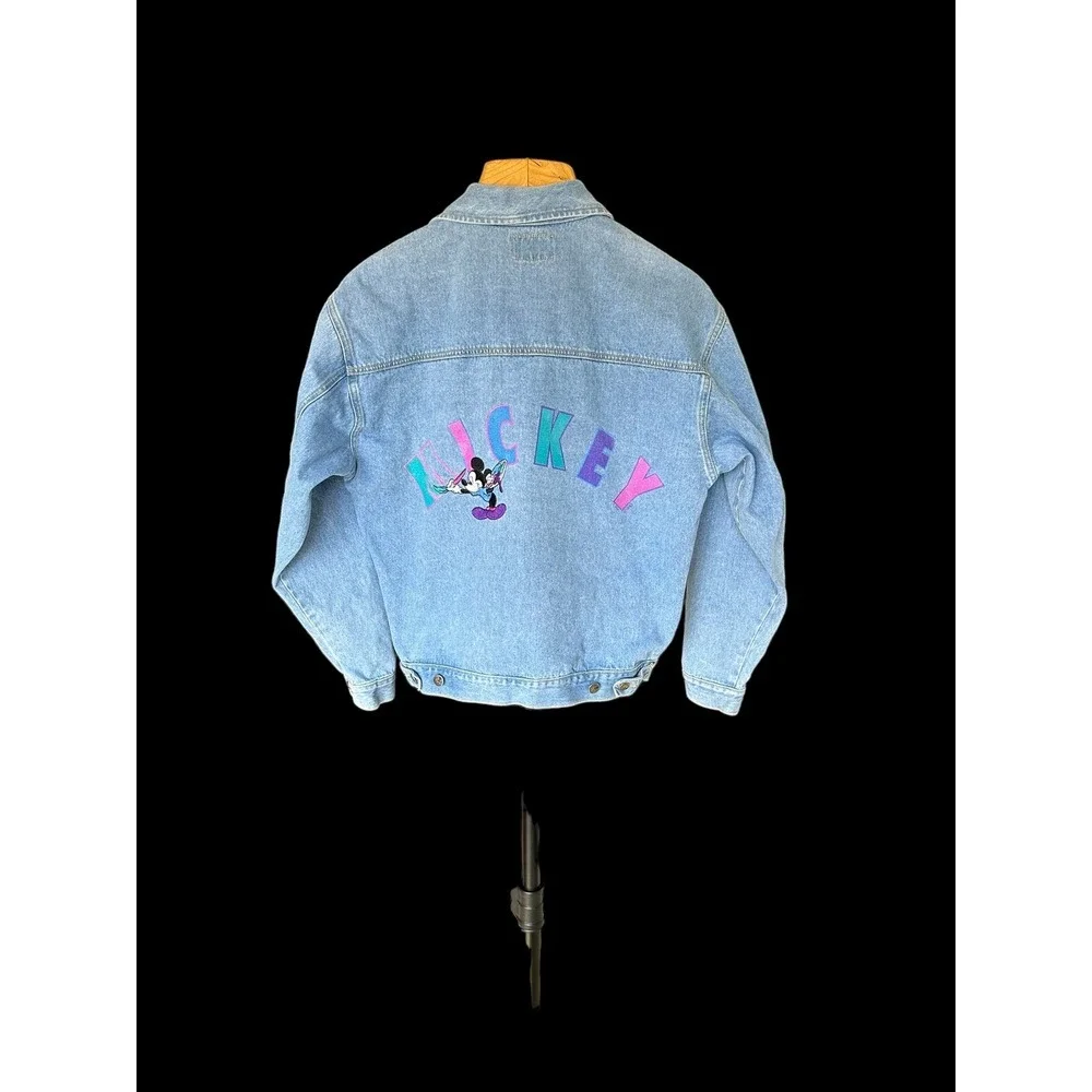 Vintage Mickey M&CO. by Jerry Leigh Art Boho Denim Blue‎ Jean Jacket Sz Medium